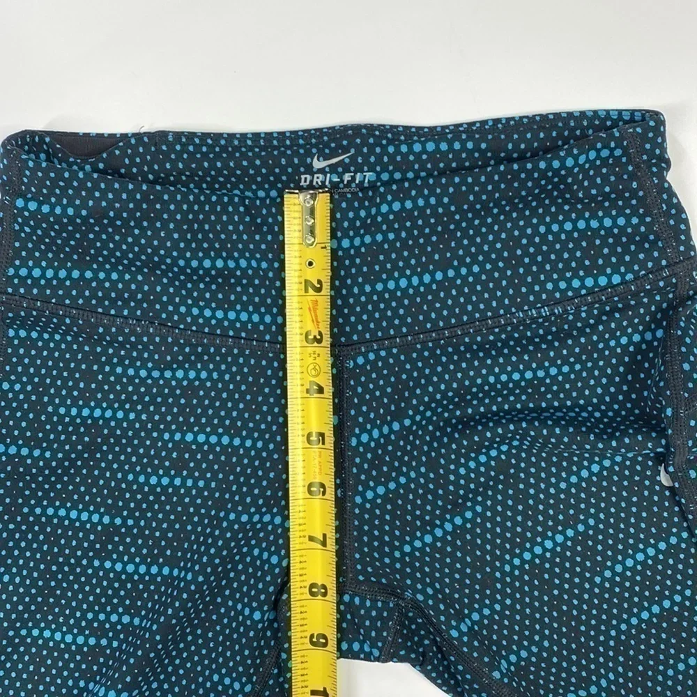 Nike Dri Fit Epic Run Tight Black Blue Capri Pants Size Small 799156 010